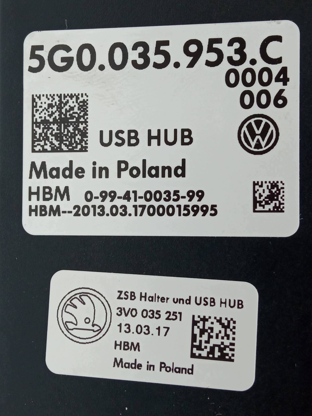 modulo HUB USB 5G0035953C Skoda Superb III (2015-2024)