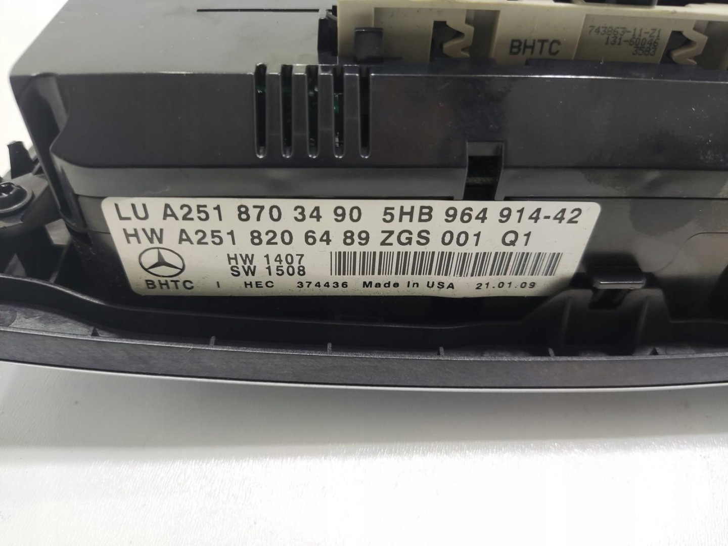 Unite commande clima Bouches buses MERCEDES R-KLASA W251 2005-2009 A2518703490