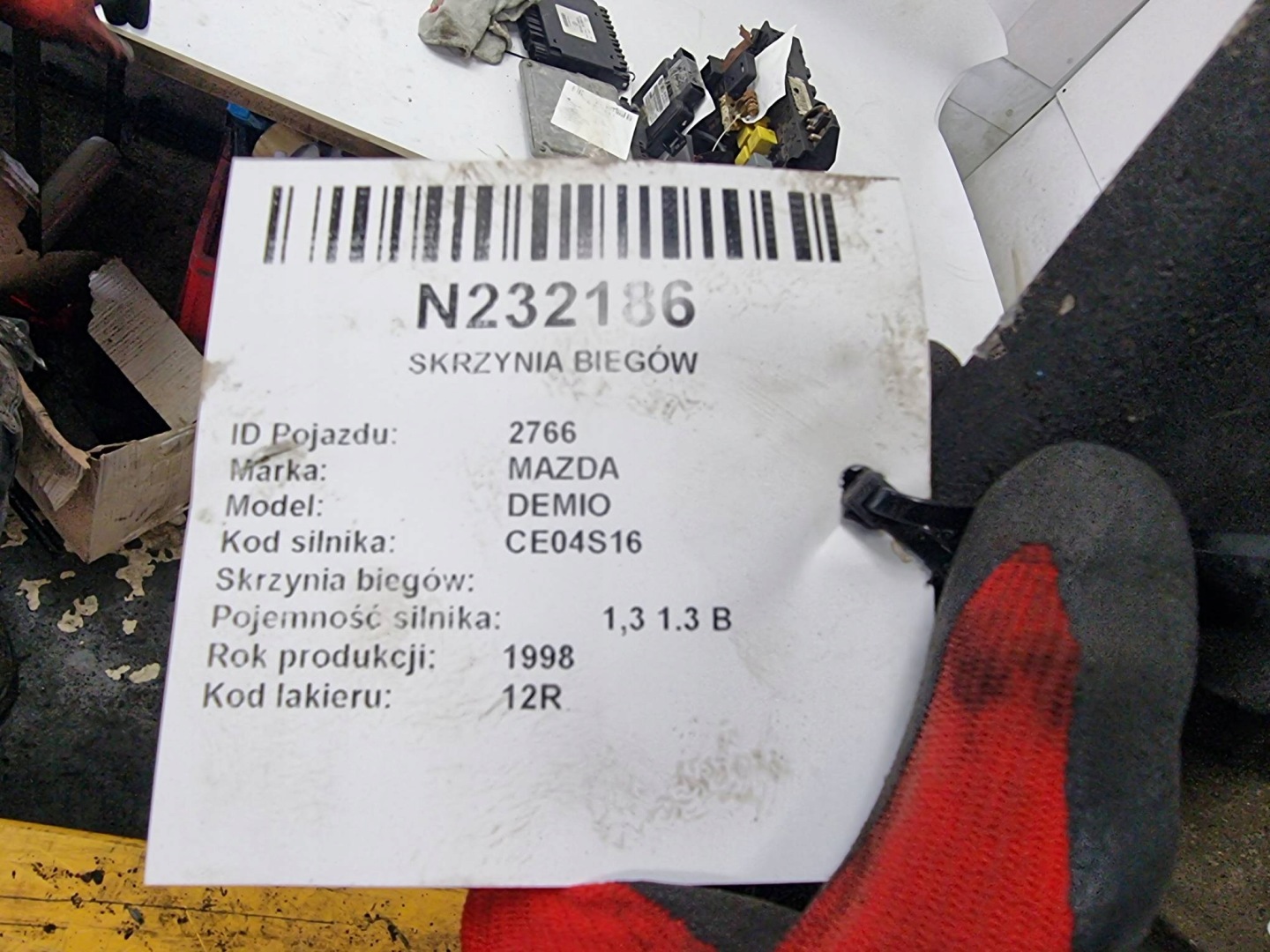 gearbox, 1.3 MAZDA DEMIO