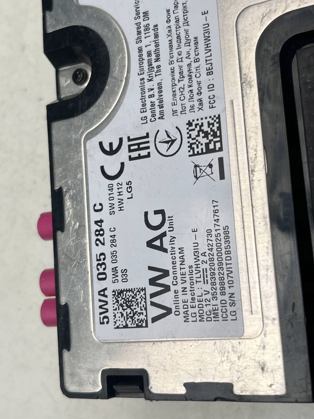 VOLKSWAGEN module control unit KOMFORTU 5WA035284C @M