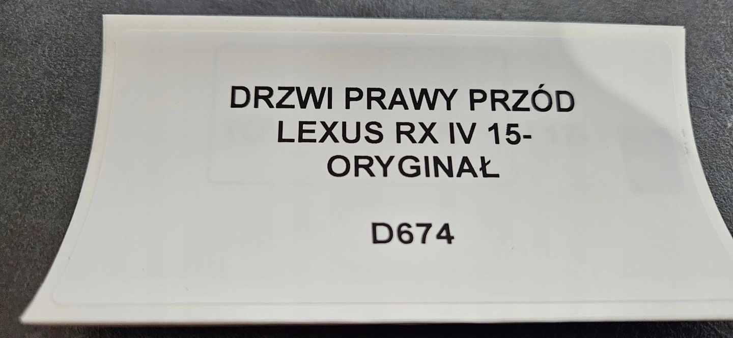 door right front LEXUS RX IV 15- original