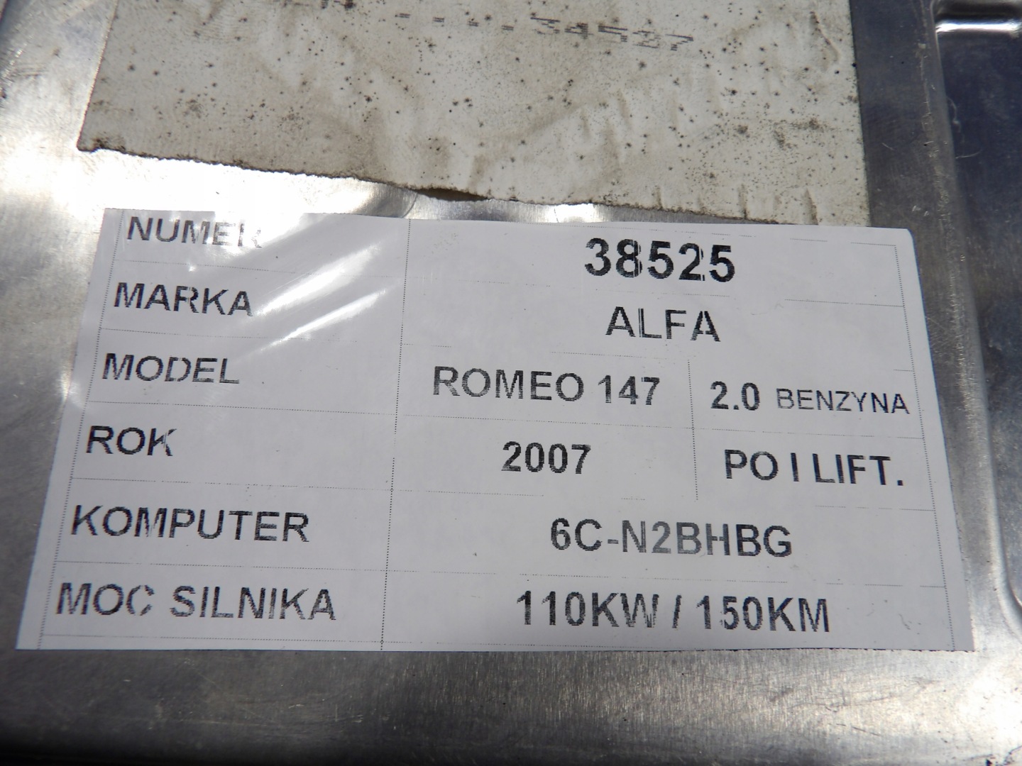 Alfa Romeo 147 computer, control unit 51803562 CFC208F.18 62000.095.02