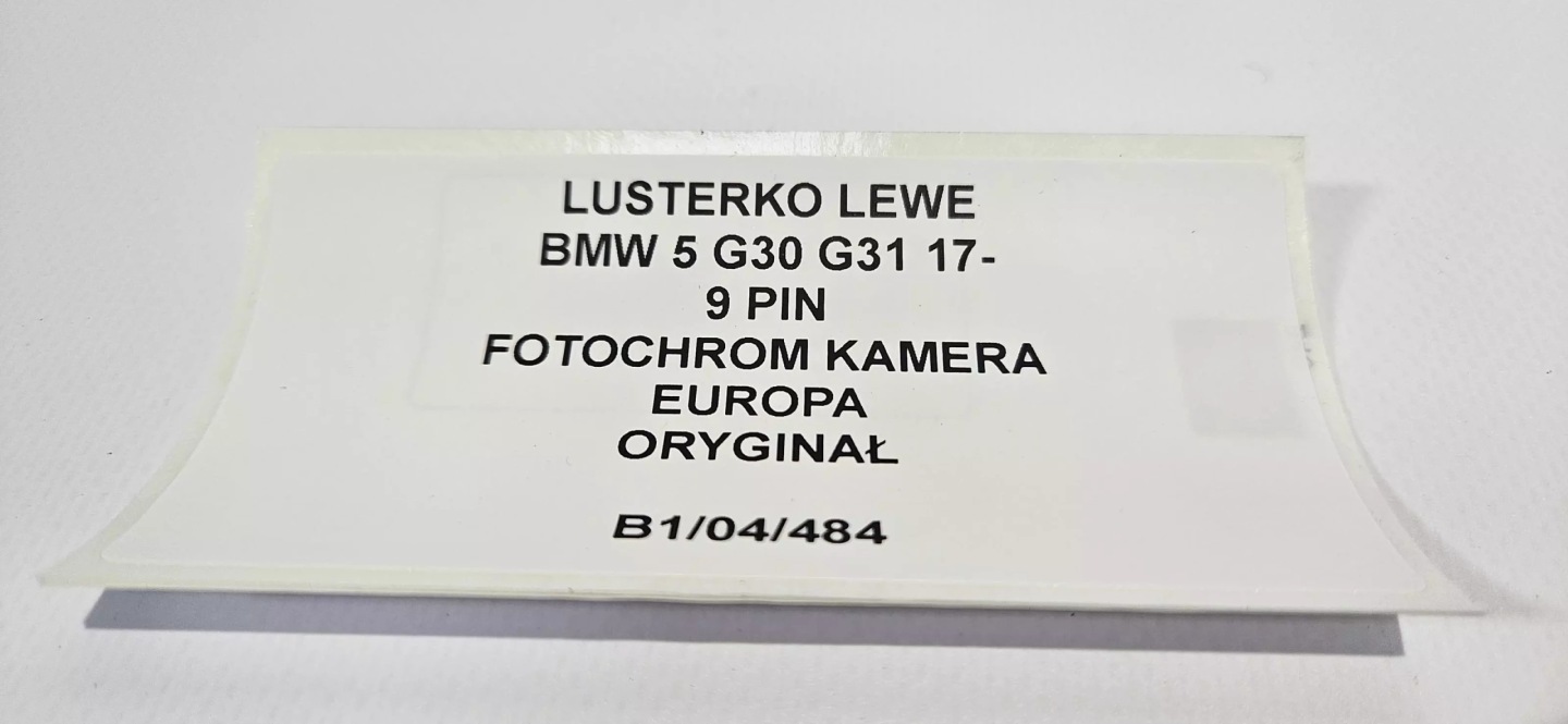 mirror left BMW 5 G30 G31 2017- 9 PIN KAMERA EU