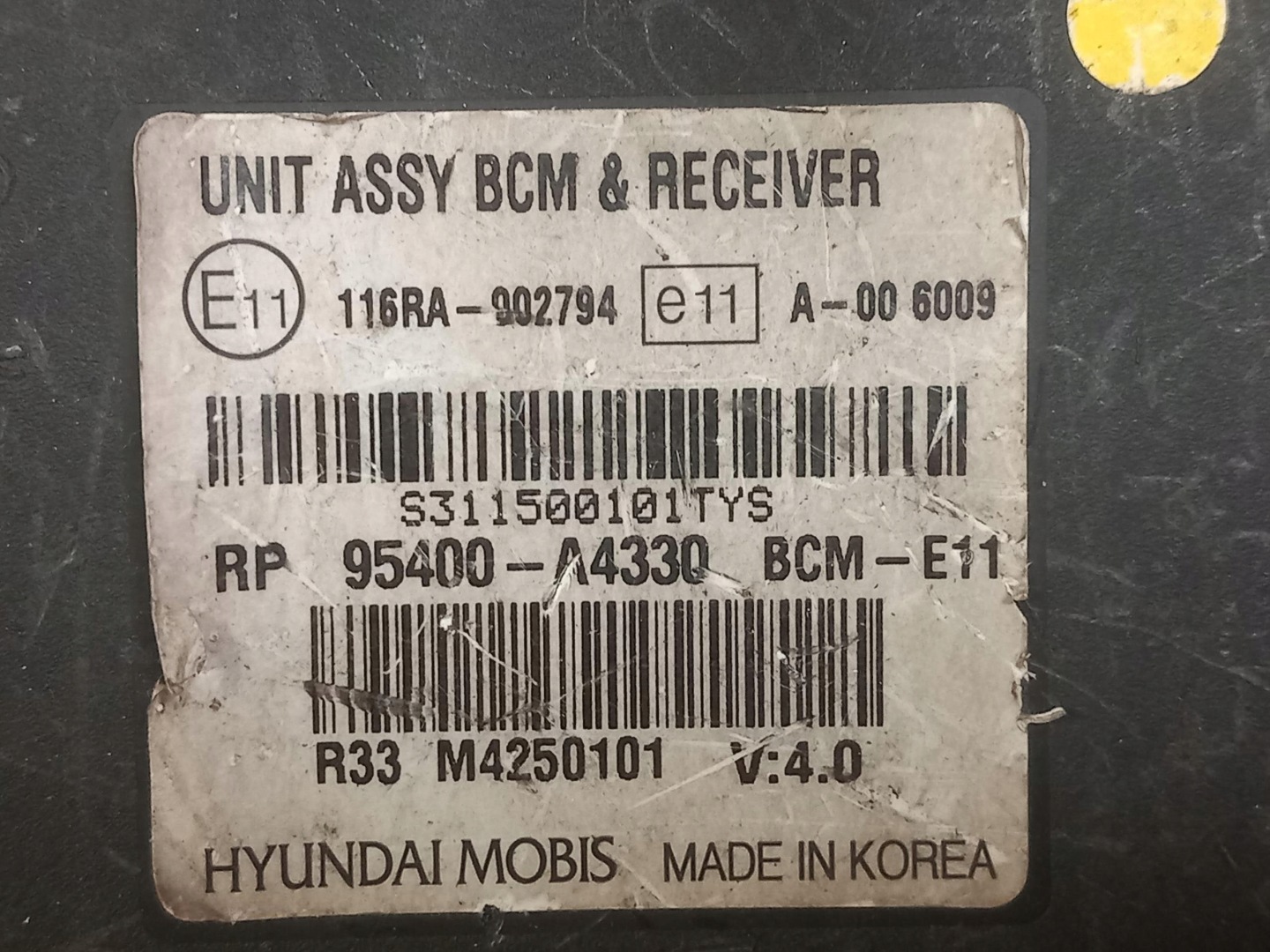 control unit module UNIT ASSY BCM KIA CARENS IV 95400-A4330 13-19