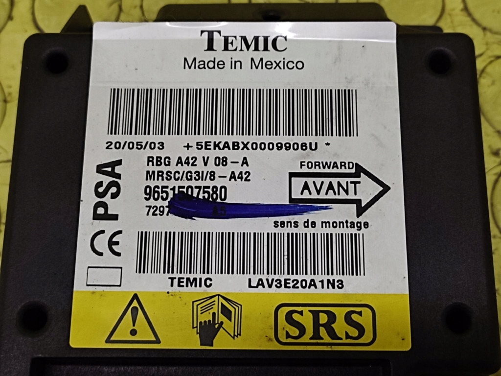 CITROEN C3 PLURIEL Module SENSOR AIR BAG 9651507580