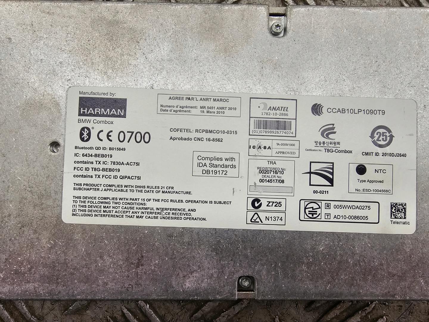 module control unit COMBOX TELEMATIK BMW 5 F10 F11 9257151