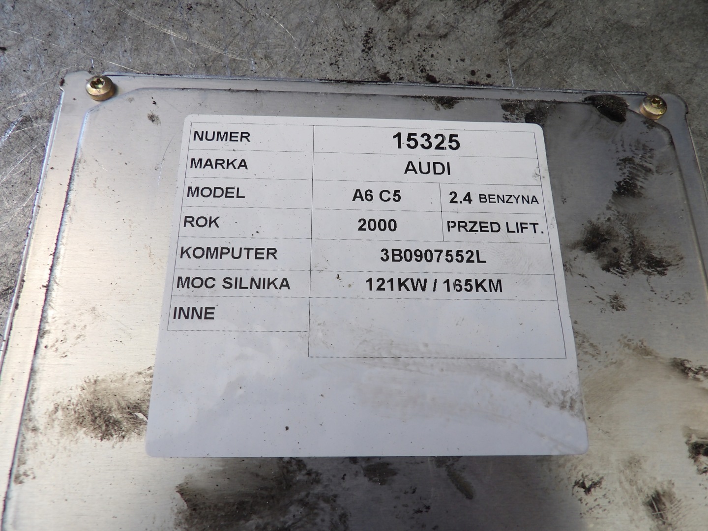 Audi A6 C5 computer, control unit 3B0907552L 0261206397