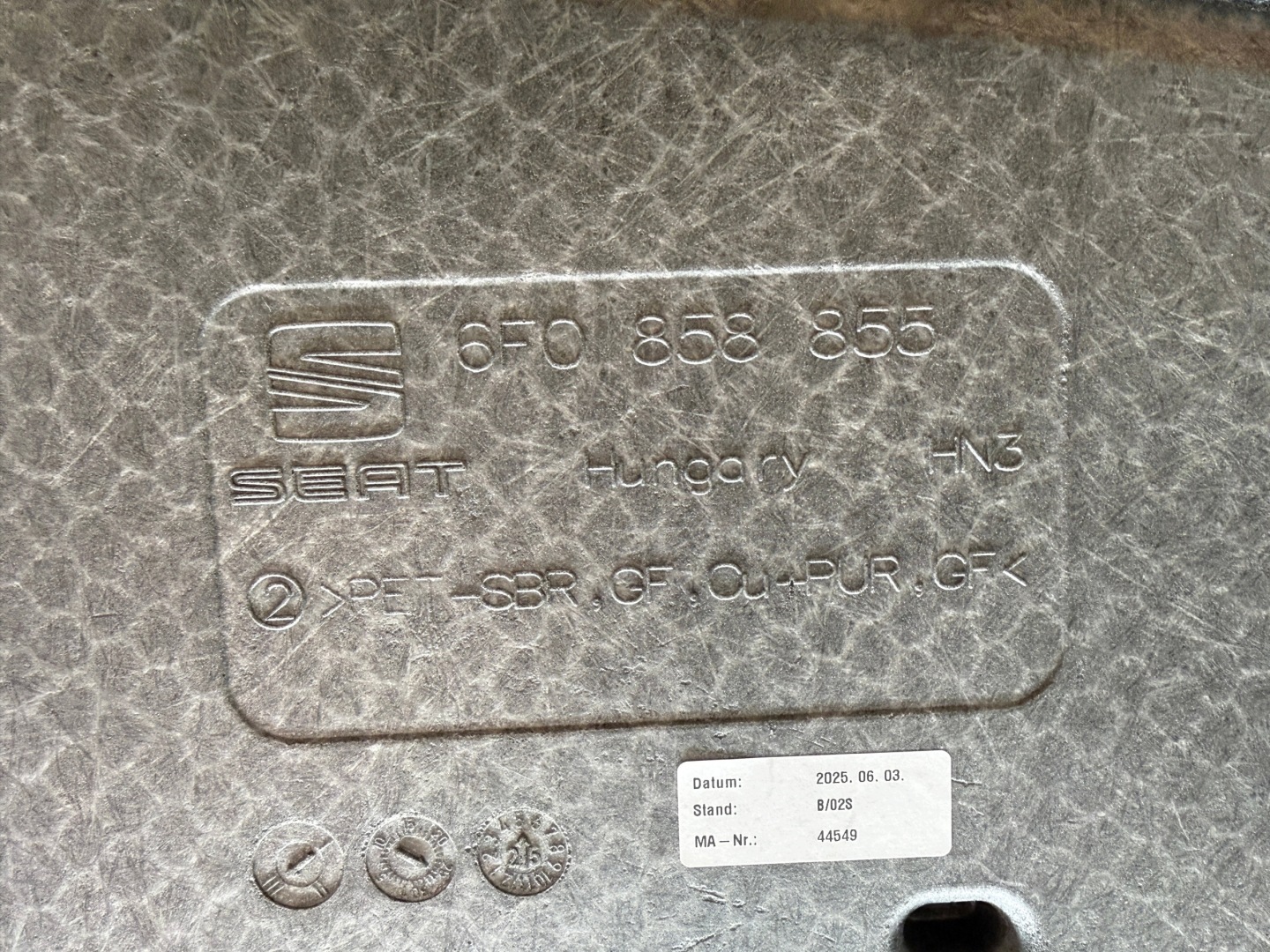 SEAT IBIZA V floor boot 6F0858855