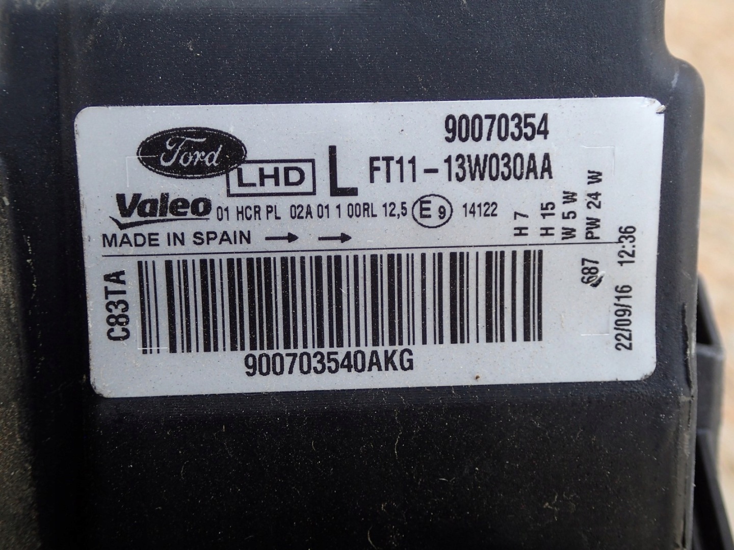 light left REFLEKTOR FORD TOURNEO CONNECT MK2 13