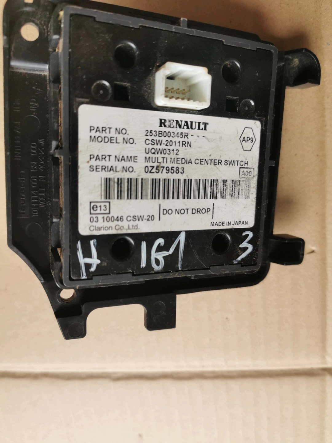 RENAULT MEGANE III switch PANEL NAVI 253B00345R CSW-2011RN