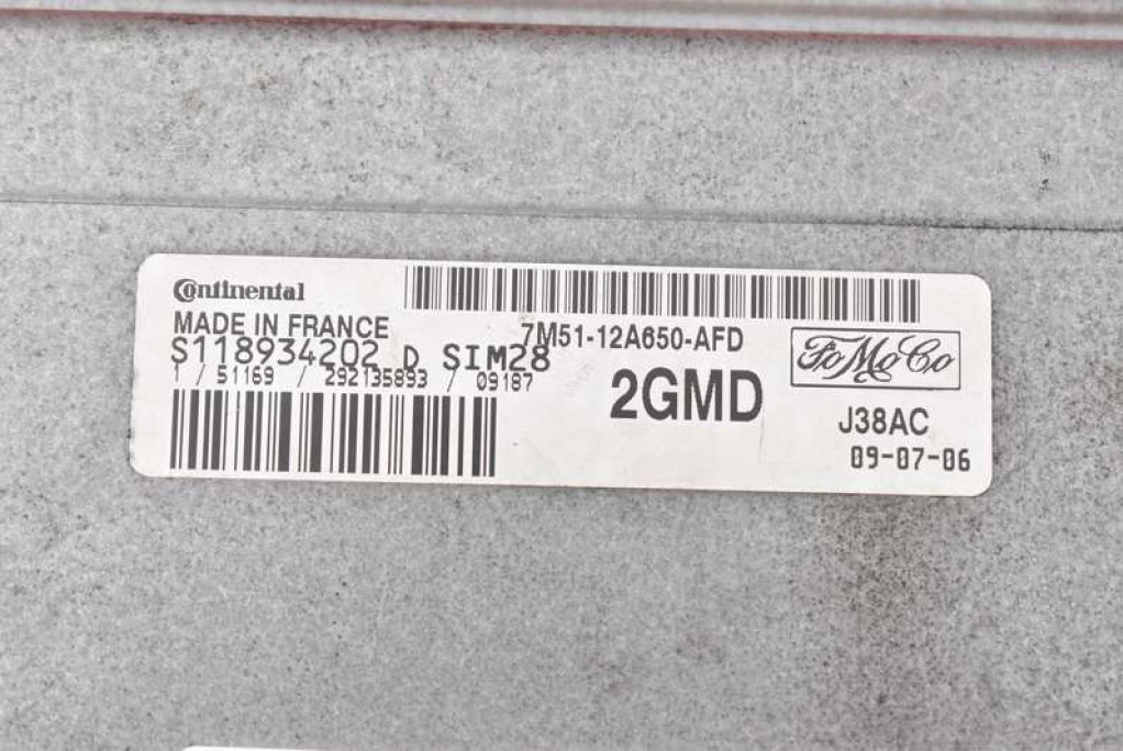 control unit computer of the engine 7M51-12A650-AFD FORD FOCUS C-MAX MK1 1.6 16V