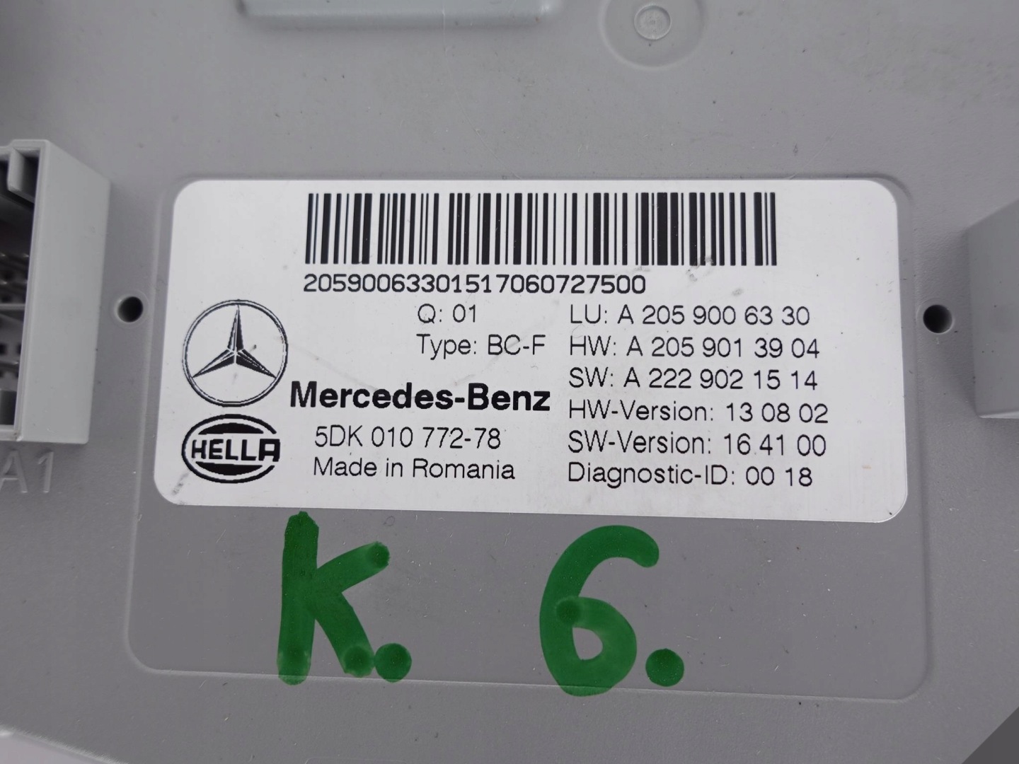 MERCEDES GLC X253 C-KLASA W205 SAM module control unit