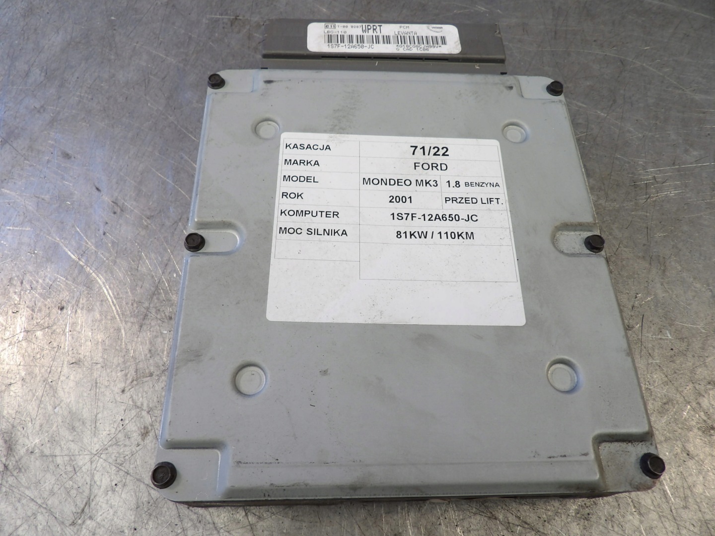 COMPUTER FORD MONDEO MK3 1,8B 1S7F12A650JC