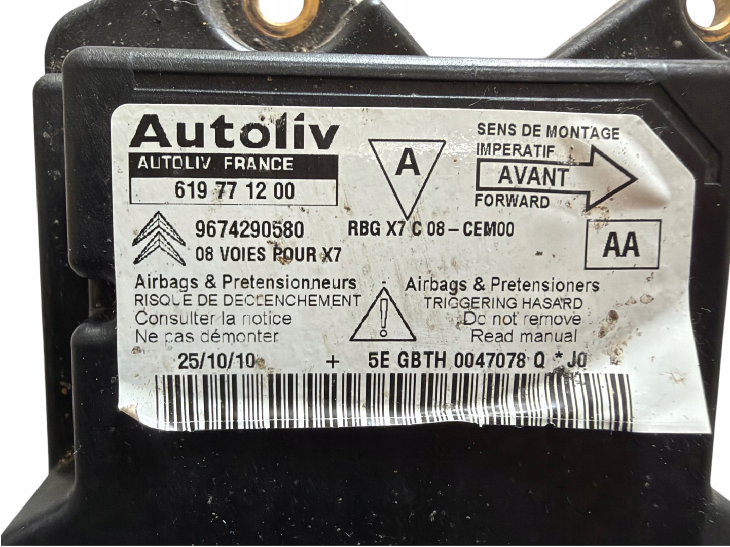 modulo SENSOR airbag CITROEN C5 III X7 9674290580