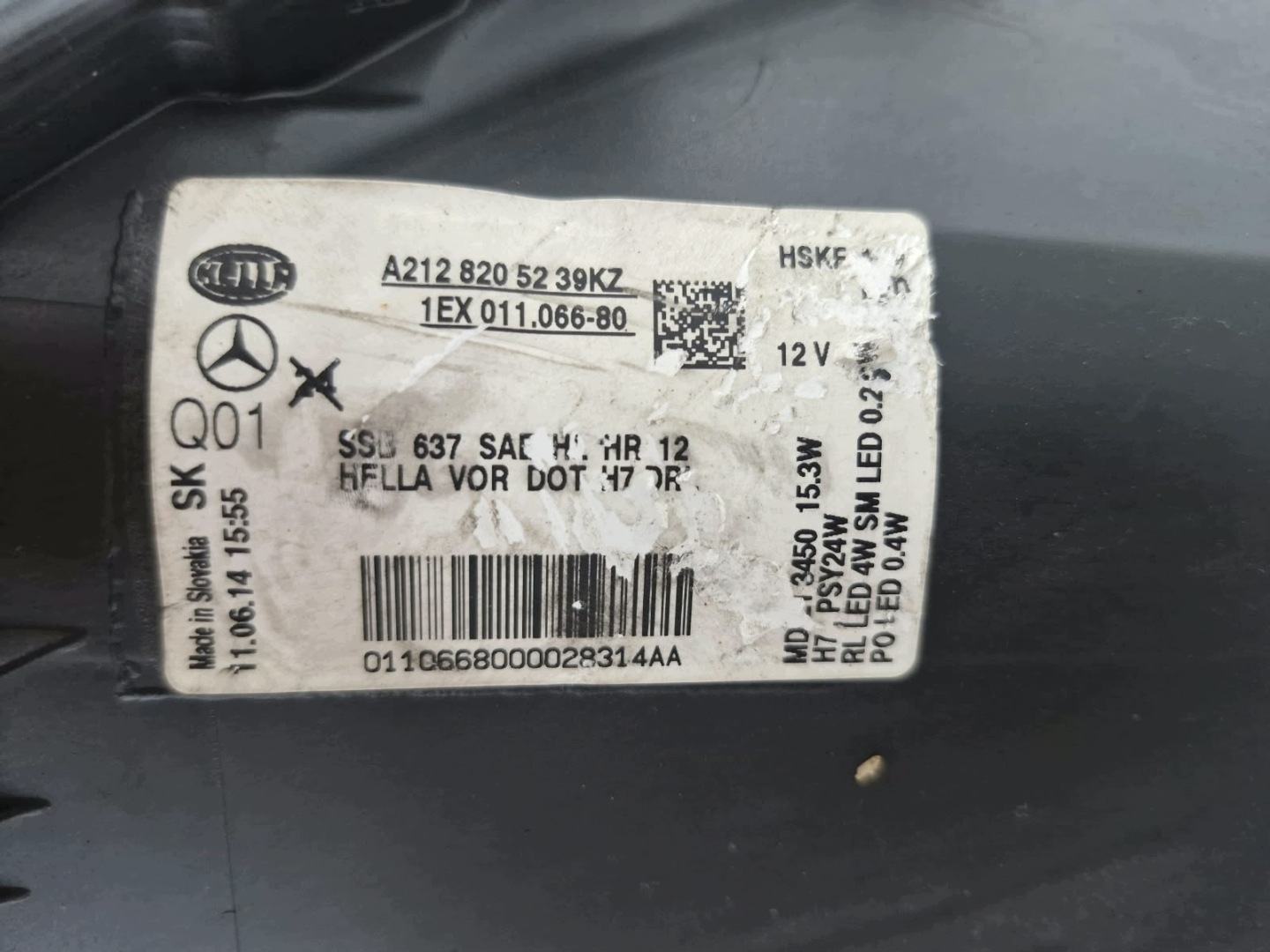 light right Mercedes E Klasa W212 LIFT FULL LED USA