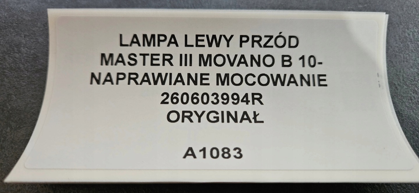 light left front MASTER III MOVANO B 10- original 260603994R