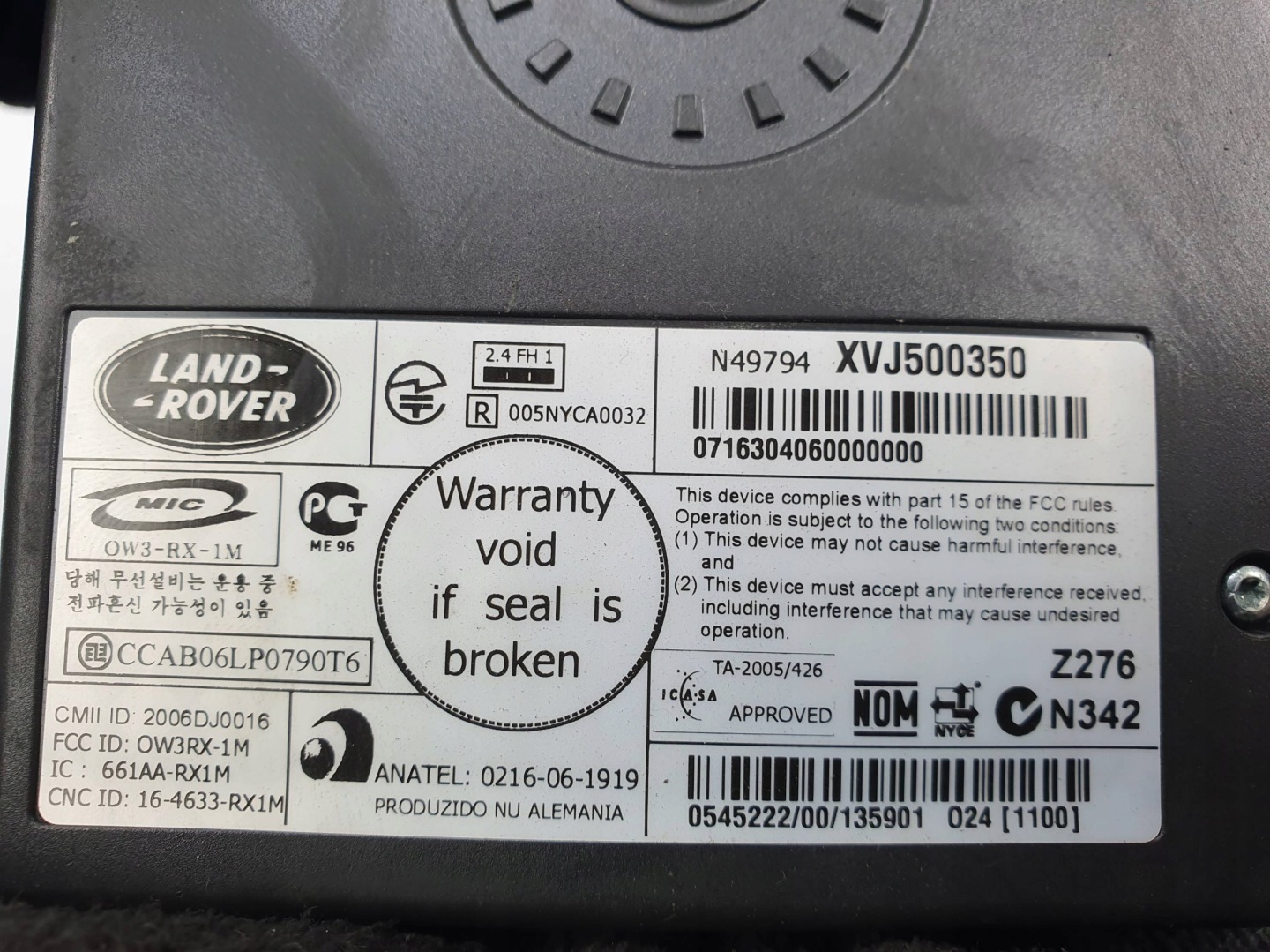 modul XVJ500350 LAND ROVER RANGE ROVER VOGUE L322