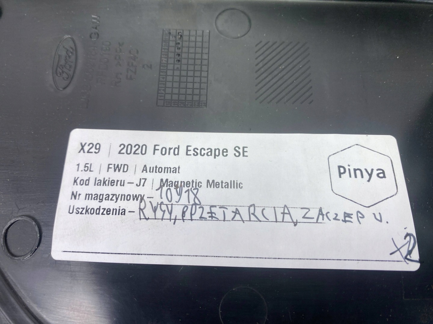 Panel Regulations- SITZ Ford Escape IV Kuga MK3 2020+