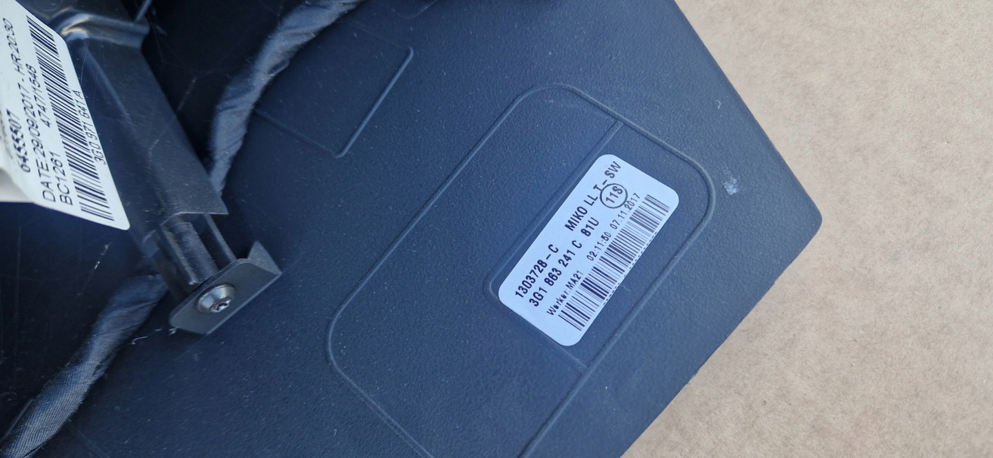 armrest leather TUNEL blower fan SKODA SUPERB III control unit