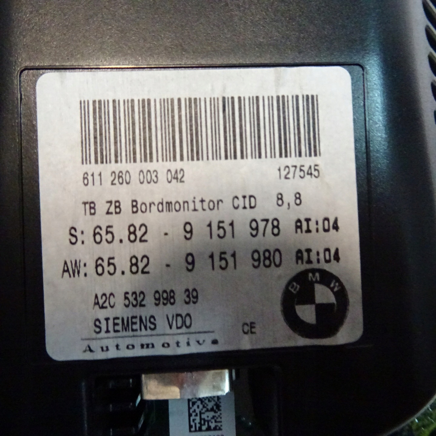 BMW 5 E60 E61 Schermo 9151978