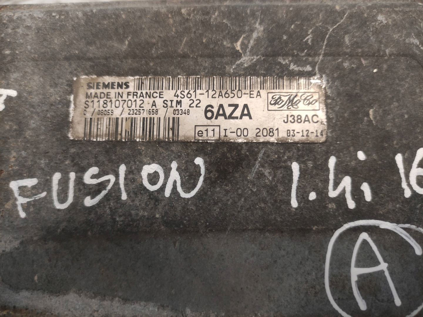 computer of the engine control unit FORD Fusion 1.4 16V / FIESTA