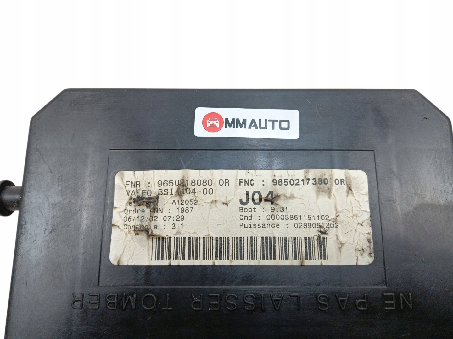 Module BSI Module fusibles PEUGEOT 307 9650217380