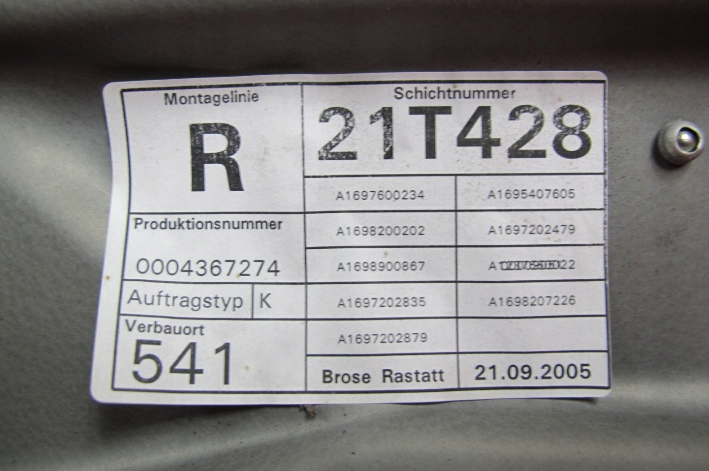 MERCEDES W169 A-KLASA B-KLASA window regulator mechanism right front front