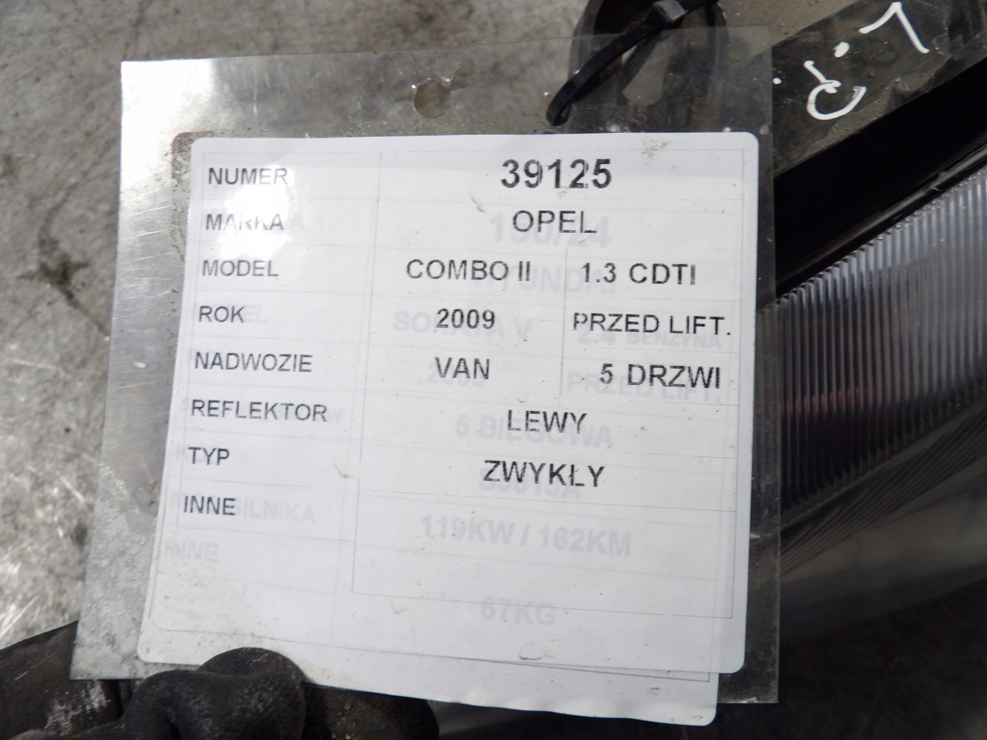 Opel Combo II licht vorne links