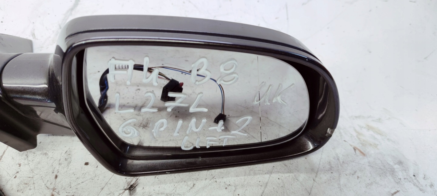 mirror right AUDI A4 B8 LIFT LZ7L 6+2 PIN UK