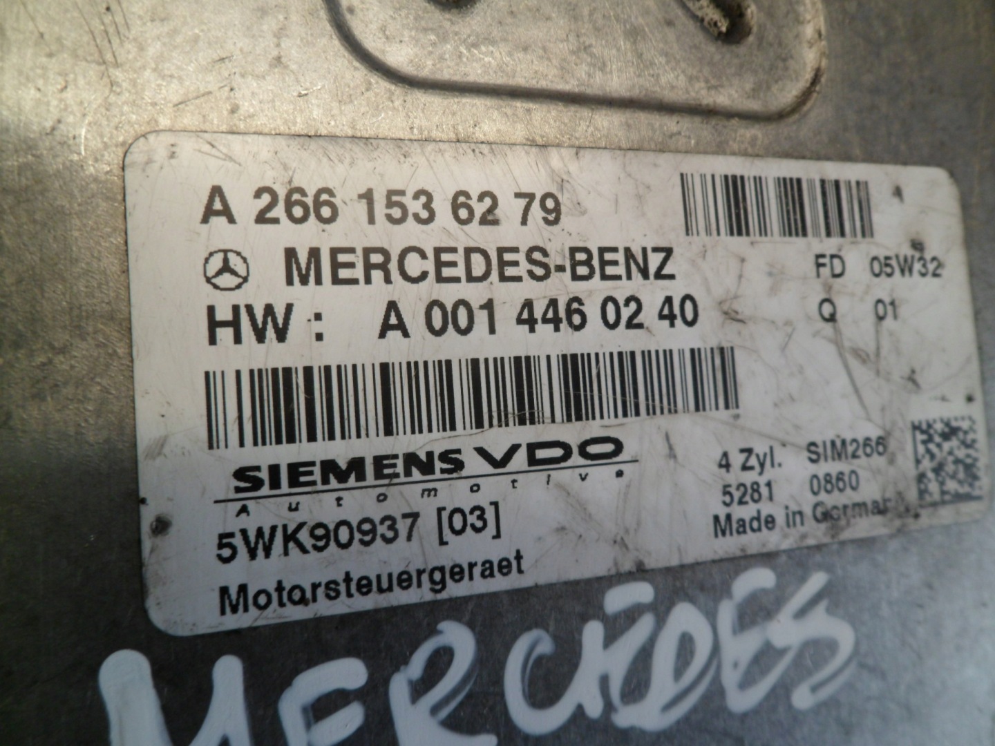 MERCEDES A W169 2.0 computer Motore A2661536279