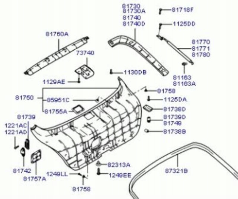 plastic bonnet rear part HYUNDAI ACCENT VERNA / 8175025520LT