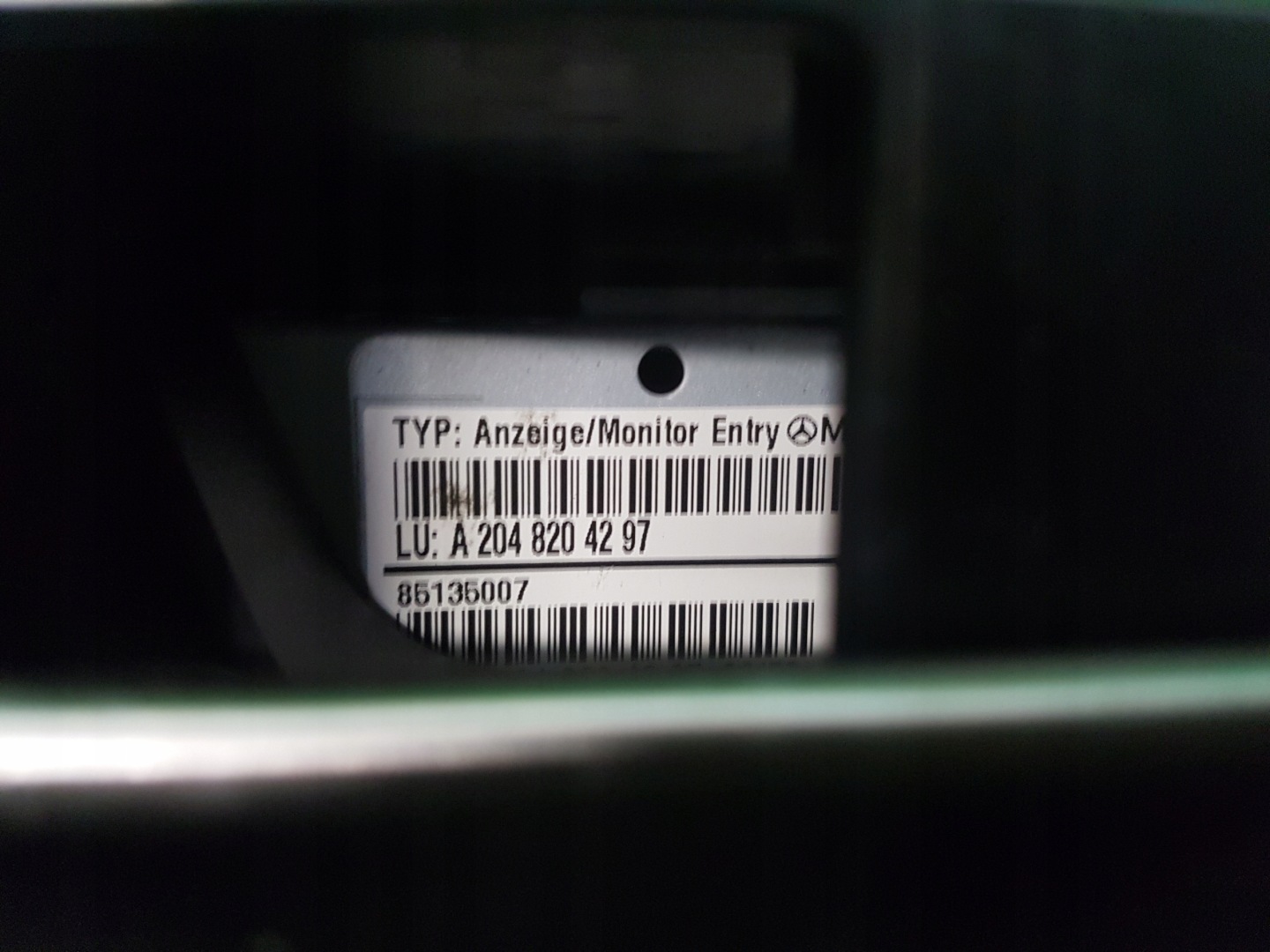 display MERCEDES-BENZ C-KLASA W204 A2046801231 A2048204297