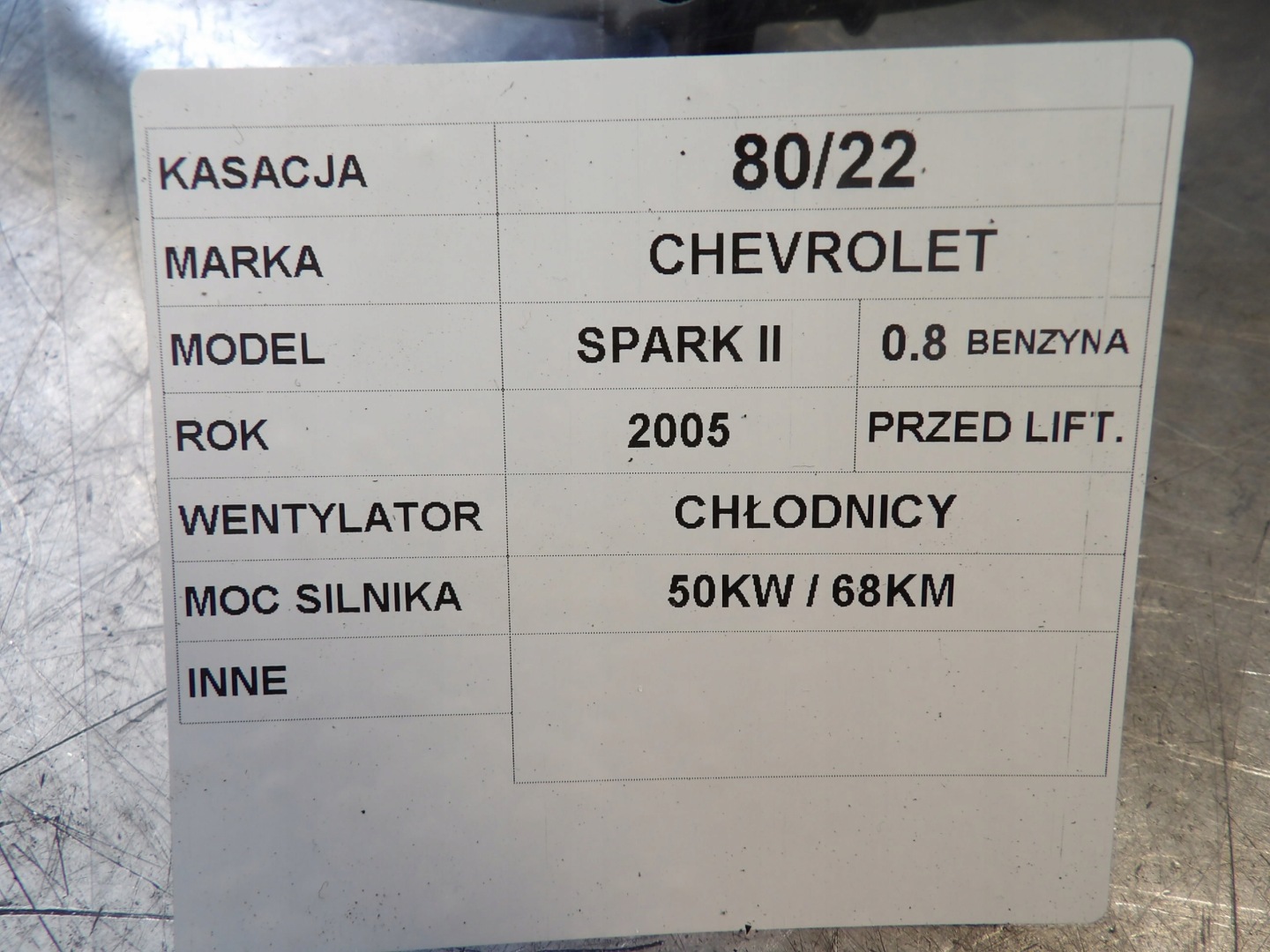 ventilátor chladiče Chevrolet Spark II 96395500
