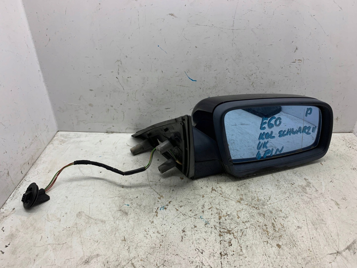 mirror exterior right 4 PIN BMW E60 (2003-2010) colour SCHWARZ 2 UK