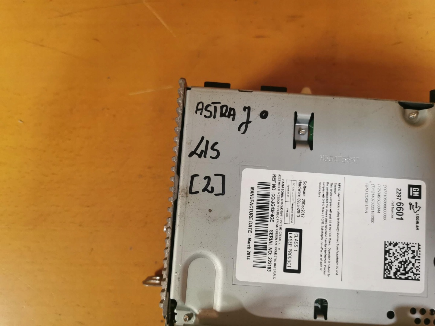RADIO CD MP3 OPEL ASTRA J 22976601 09-15