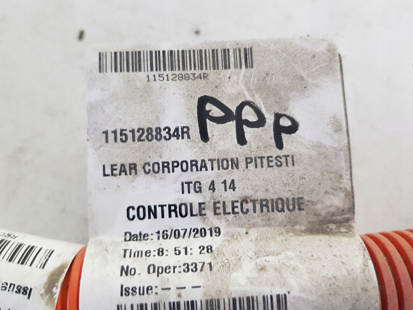 bundle PRZEWODOW wiring KABEL RENAULT ZOE 115128834R