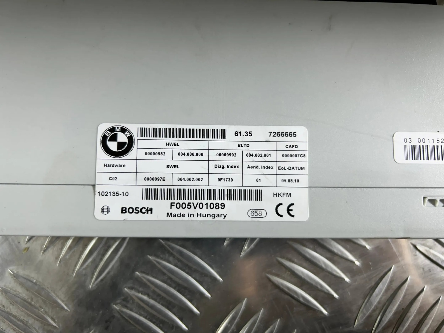 control unit module electrical bonnet boot BMW 5 F10 F11 7266665