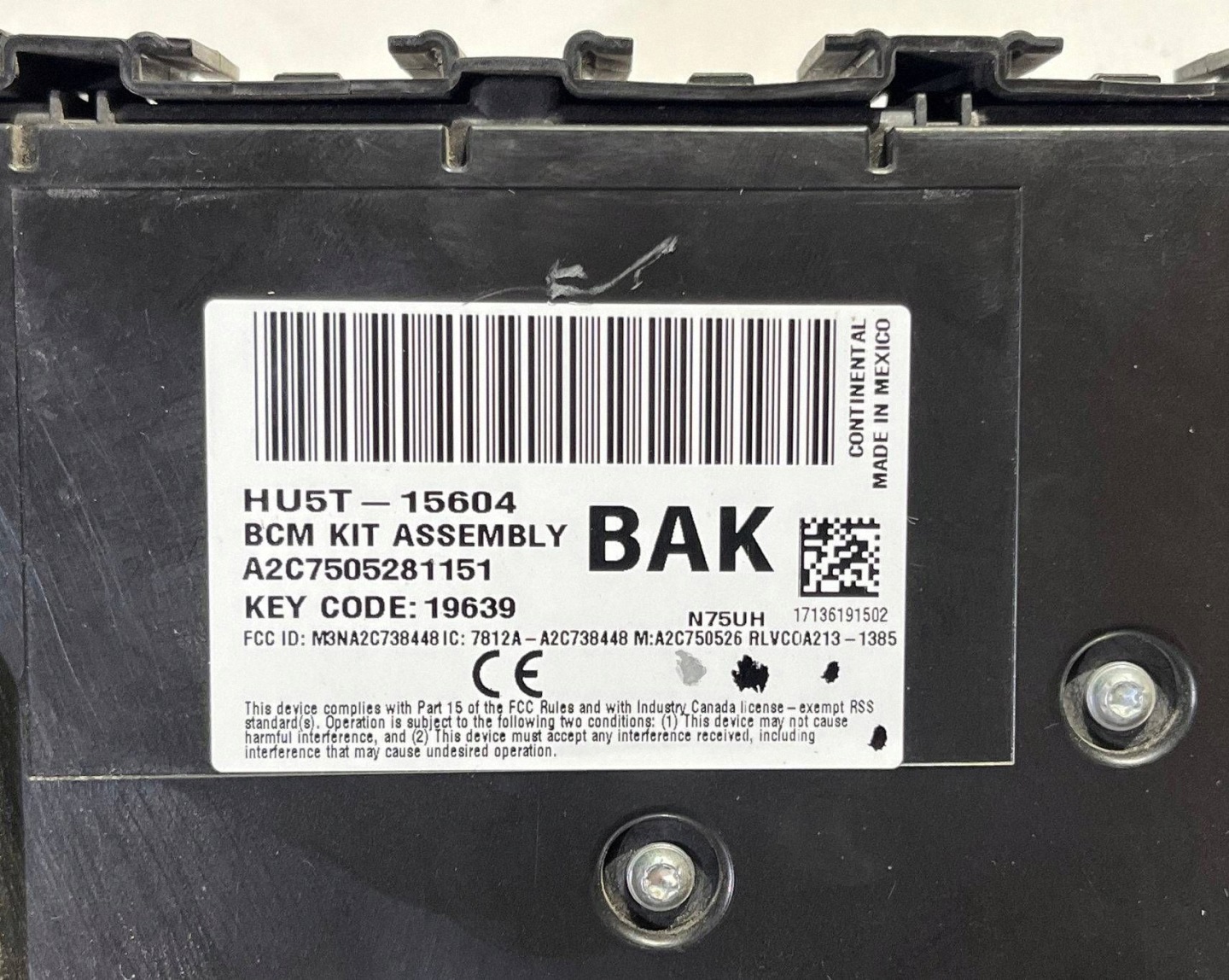 module nadwozia komfortu control unit fuses BCM Ford Explorer V 2016
