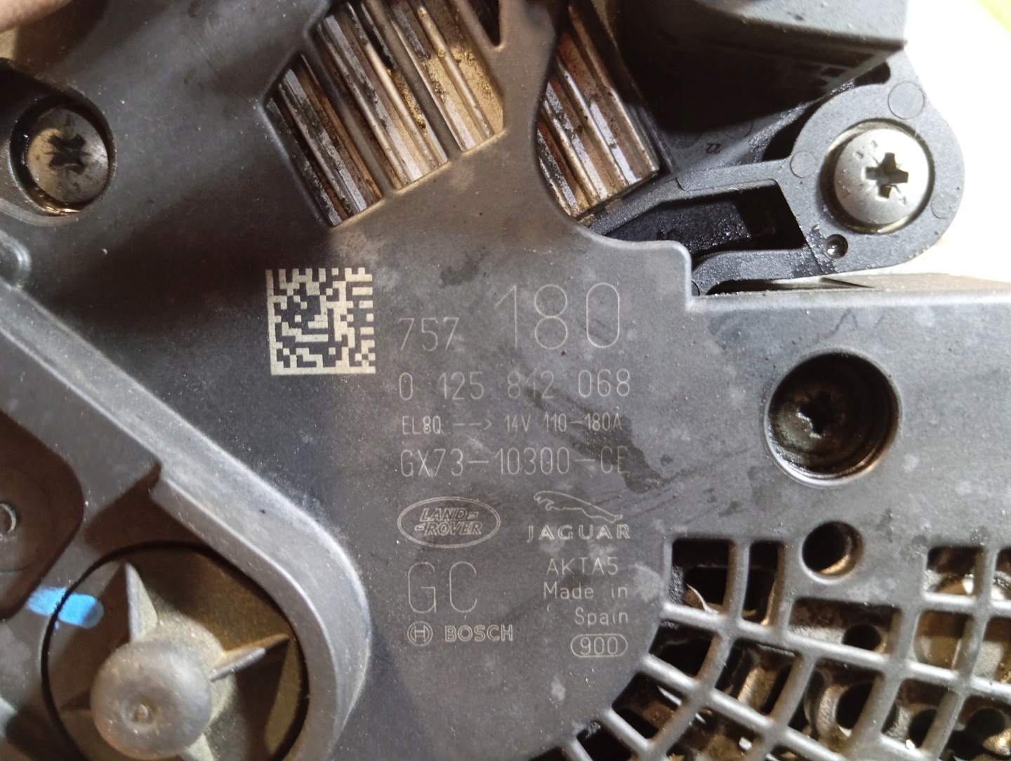 ALTERNATOR JAGUAR F-PACE RANGE ROVER VELAR 2.0 D 0125812068