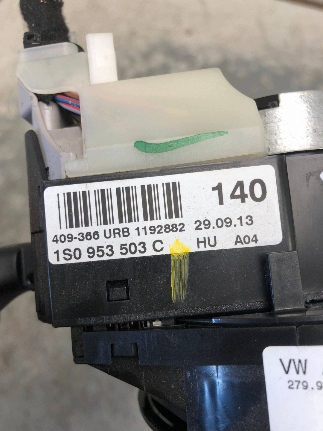 commande levier commodo sous volant SEAT MII 1S0953503C 6Q0959654D
