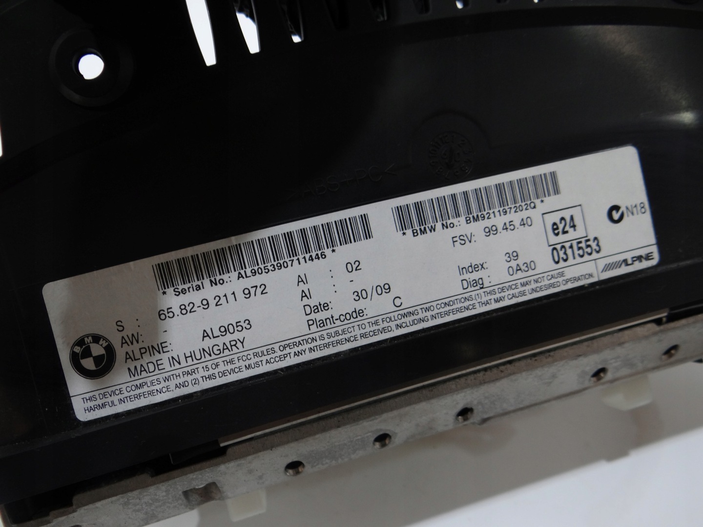 EKRAN Écran Navigation BMW E60 E61 LCI 9211972 (4614627)