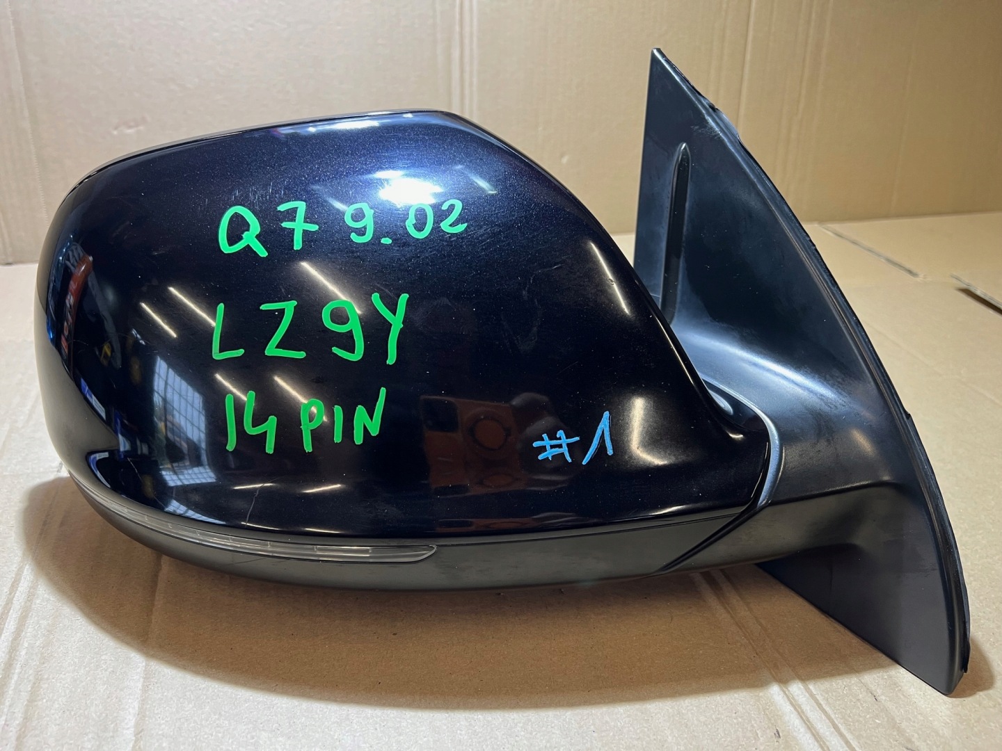 AUDI Q7 4L mirror right 14 PIN LZ9Y UK