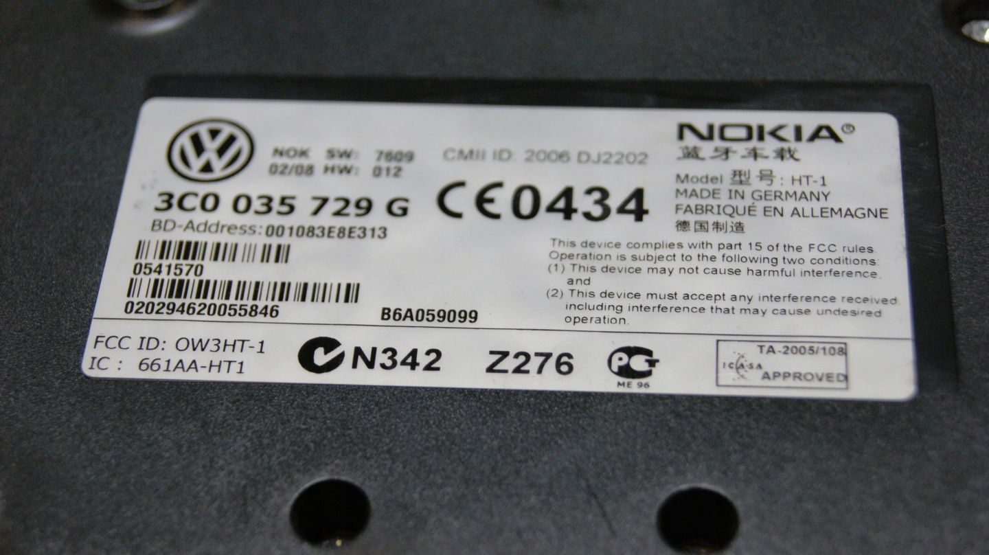modul Bedienteil BLUETOOTH TELEFONU VOLKSWAGEN EOS 3C0035729G