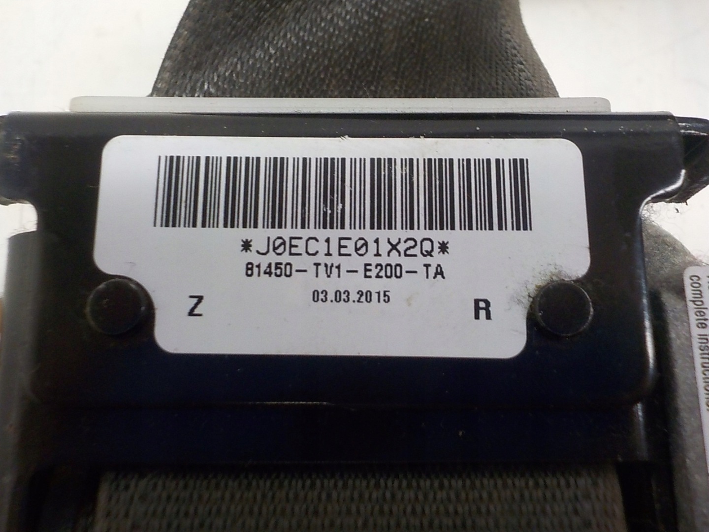 HONDA CIVIC IX Gurten Sicherheits Spanner rechts vorne 307850810