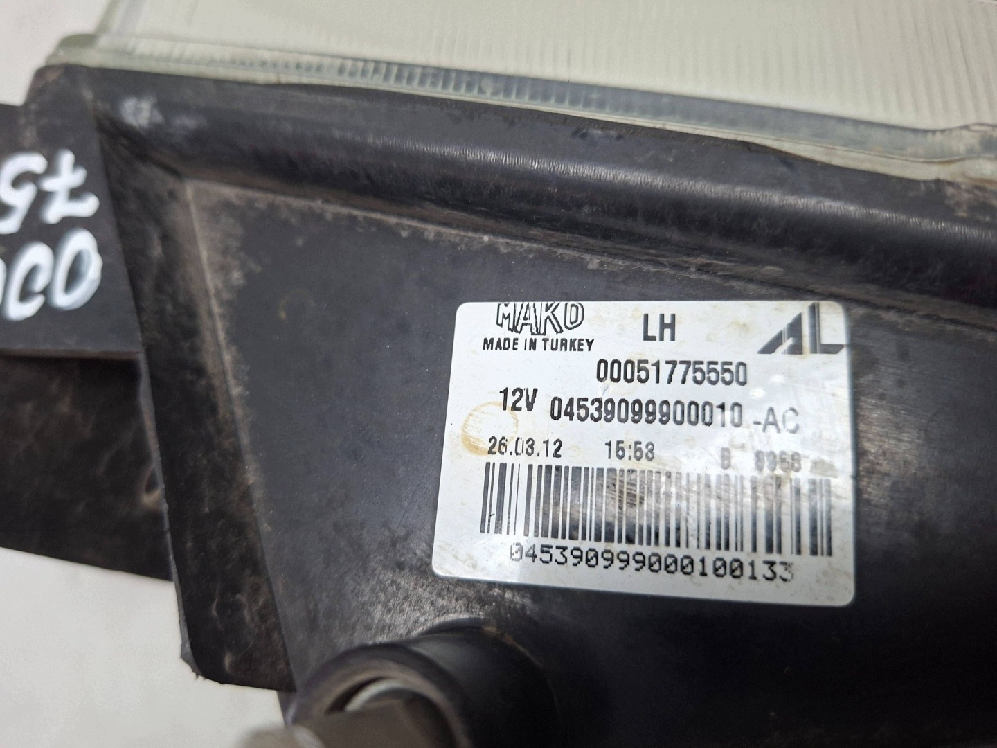 fog light front left 51775550 FIAT BRAVO II 2007