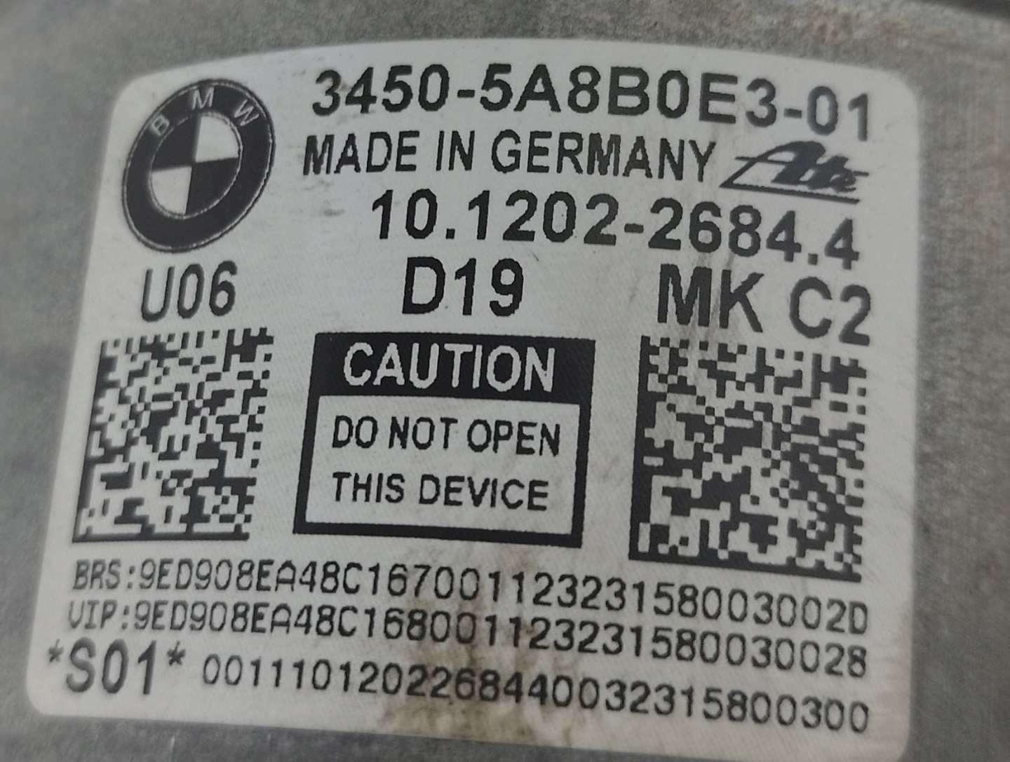 BMW 2 U06 brake booster control unit ABS 5A8B0E3