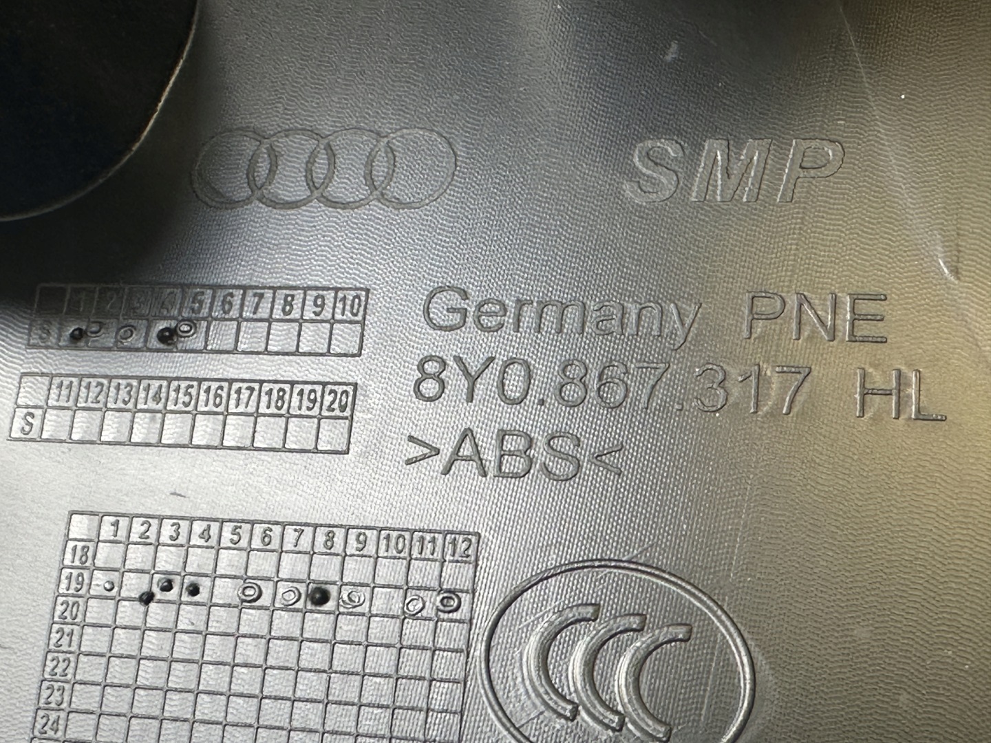 AUDI A3 8Y side door left rear part ALCANTARA