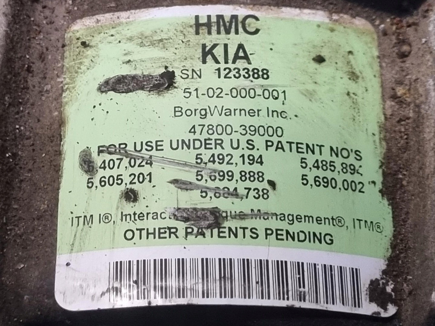 rear differential diff Hyundai Tucson JM 2006 47800-39000