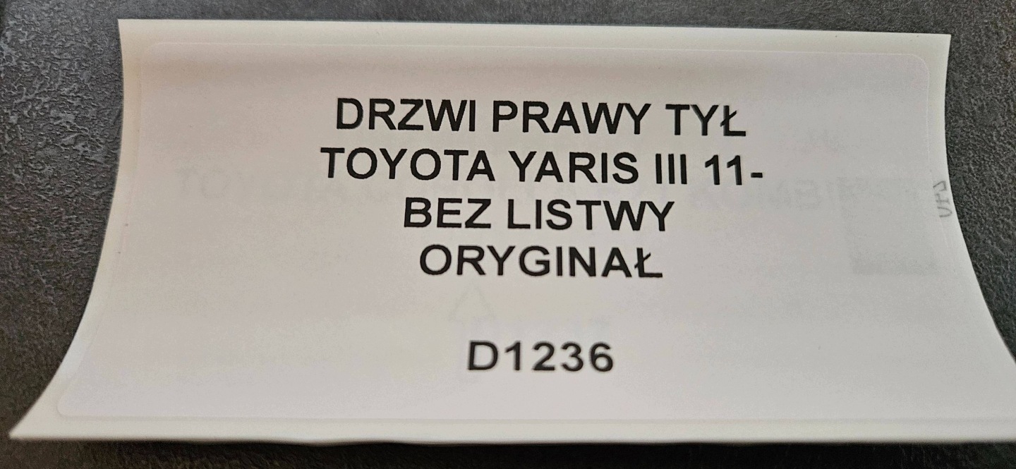 door rear. right side Toyota Yaris