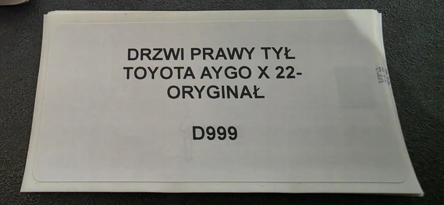 Tür rechts heck TOYOTA AYGO X 22- Original